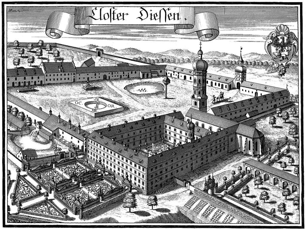 Stich des Klosters Dießen von Michael Wening (um 1700)
